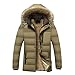 Produktbild Yazidan Unisex Frau MäNner Outdoor Pelz Wollvlies Warm Winter Lange Kapuze Mantel Jacke Herrenmantel WäRmemantel Winterjacke Coat Wintermantel Herren Langen Warme Graben Outwear(Grün,XL)