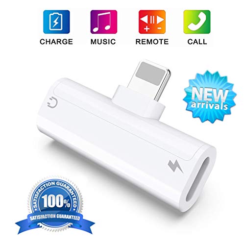 Preisvergleich Produktbild Kopfhörer-Adapter für iPhone 8 Adapter AUX Kabel Kopfhörer Buchse Ladegerät Adapter 2 in 1 Splitter Audio & Aufladen für iPhone 7 / 8 / XR / X / XS unterstützt Musiksteuerung Telefonhörer iOS 10.3 oder höher