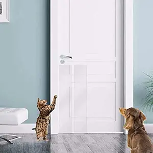 KEBE Door Scratch Protector, Protect Your Door, Furniture and Wall with Clear Heavy Duty Door Cover Scratch Shield, Large Vinyl Door Guard for Dog Scratching