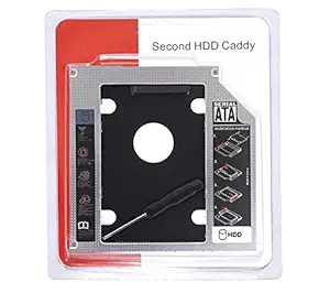 TEQONE SATA Bay 2nd Hard Disk Drive Caddy for 9.5mm CD/DVD Drive Slot(Add Second HDD/SSD to Your Laptop)