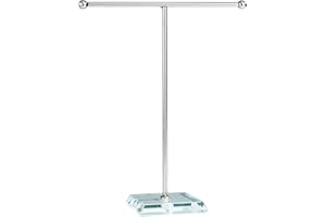 LOVIVER Jewelry Stand Jewelry Shelf T Shaped with Base Metal Earring Display Stand Tabletop Jewelry Organizer Jewelry Holder for Watch Ring Earrings