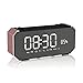 Produktbild V.JUST Spiegel Wecker Drahtlose Bluetooth LED Digital Mit FM Radio Auto Wecker Freisprechfunktion Anruf Tragbare Karte Aux Play Geschenk,Pink