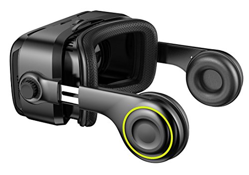 VR-SHARKÂ® X4 - Google Cardboard | Virtual Reality 3D Glasses / Headset / VR Box for all 4.7 - 6.2 inch Smartphones. Compatibel with Android NEXUS / SAMSUNG / LUMIA / LG / MOTO / HTC / HUAWEI / ZTE / Xperia for VR-Games and Videos | With Headphone + 3 years warranty [ FOV 120Â° | white | 410g | PD + FD ]