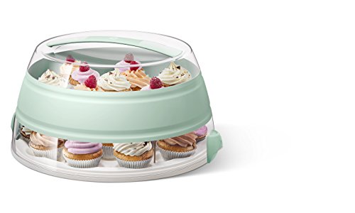 Emsa 514568 Faltbarer Partybutler mit Etagere, Höhe 15.5 cm, Ø 30 cm, Mint/Transparent, myBAKERY Plus - 9