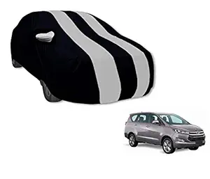 Auto Hub Water Resistant Mirror Pocket Car Body Cover Compatible with Innova Crysta Model : 2014-2021 (Black, Silver)