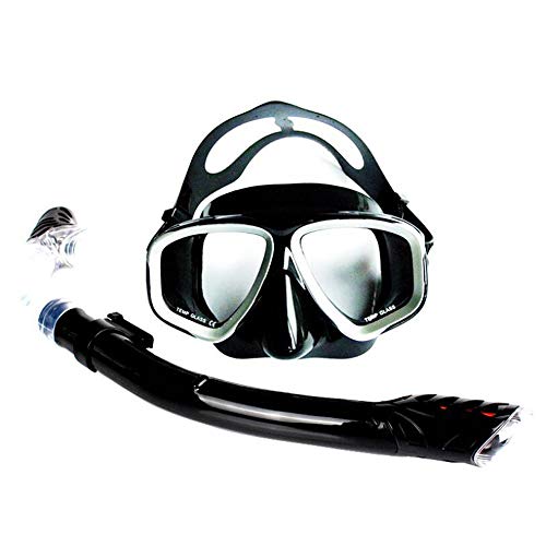 EnzoDate Optical Diving Gear Kit Myopia Snorkel Set, Different Strength for Each Eye, Nearsighted Dry Top Scuba Mask
