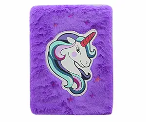 Asera Unicorn Fur Diary - Perfect Diary or Journal for Girls, Tweens, and Teens - Size 21*15 cm (Purple )
