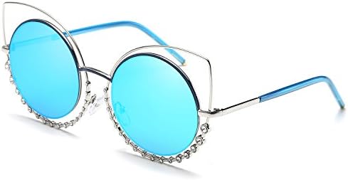 New Women Luxury Brand Design Cateye Sunglasses Mirror Retro Diamonds Sun Glasses Female Shades Sunglases