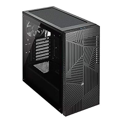 Corsair 275R Airflow Boîtier gaming Moyen-Tour ATX en Verre Trempé (Panneaux Latéral en Verre Trempé, Trois Ventilateurs 120mm Inclusl, Diverses Options de Refroidissement) - Noir