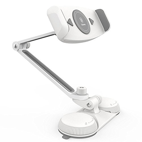 First2savvv Universale ultra-stabile faule Halterung/kompatibel mit den meisten Mobiltelefonen und Tablets/iPad Pro mini / um 360 Grad drehbar/Spiralschloss/geeignet für Büro, Schlafzimmer, Bad, Küche, Tisch usw mit Reinigungstuch -PBZJ-BS-05G11 - 6