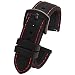 Produktbild Pbcode 20mm Uhrenarmband Schnellspanner Silikon Uhrenarmband Ersatzband für Samsung Gear Sport Garmin HR Smart Watch Schwarz (Rote Nähte Schwarze Schnalle)