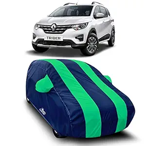 ROYALS CHOICE Car Cover for Renault Triber RXZ (Strips Green with Mirror Pockets)