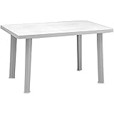 Progarden 9694350 VELO - Tavolo conponibile rettangolare, Polipropilene, Bianco, 126 x 76 x 72 cm
