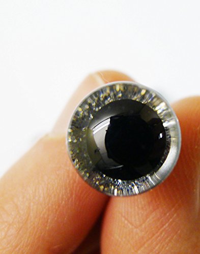 10 Paar Sicherheitsaugen glitzer 12 mm, blau und silber glitzer, Teddyaugen glitzer, Teddyzubehör - 3