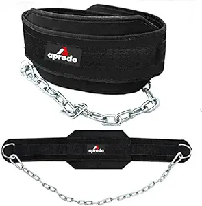 APRODO Professional Back Support DIP Belt with Steel Chain 36 INCHES Weighted Chain for DIPS Pull UPS Weight Lifting Crossfit, ONE Size FITS All