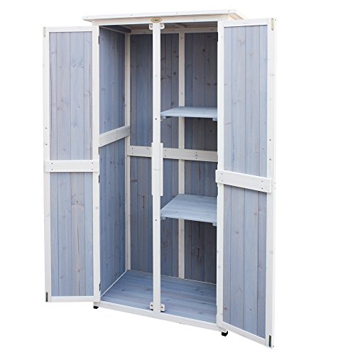 Habau Gartenschrank Flachdach, groß, Mehrfarbig, 77 x 60 x 175 cm - 2