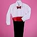 Dressy Daisy Baby Boys' 5 Pcs Set Formal Tuxedo Suit With Tail Baptism Christening Outfit Pageboy Suits Size 6-9 Months Black Red