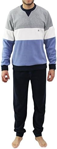 FERRUCCI Men's pajamas round neck, warm and soft fleece.