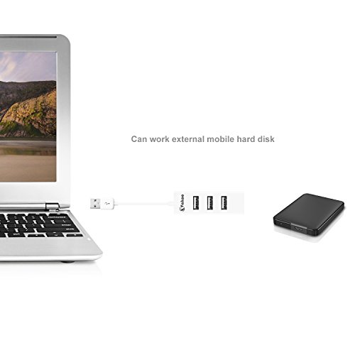 Vakoo USB Hub [2.0, 4-Port] High Speed Datenhub kompatiblen Geräten ,Weiss - 4