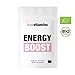 Produktbild ENERGY BOOST Bio-Tee by truevitamins. Der Tee für den perfekten Start in den Tag. Zehn ausgesuchte Gewürz- und Kräutertee-Sorten helfen, morgens in die Gänge zu kommen und fit für den Tag zu sein.