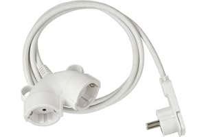 Brennenstuhl Cable alargador de Corriente 3 Metros con Dos enchufes (alargador eléctrico, Cable de 3 m, Doble extensión, 2 Conectores) Blanco