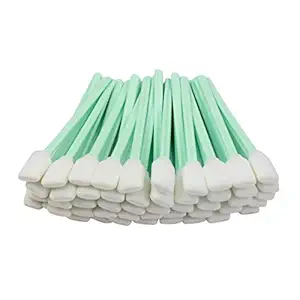 LOVEDAY 5.1 inch Square Rectangle Foam Cleaning Swab Sticks for Solvent Format Inkjet Printer Roland Optical Equipment -100 Pieces