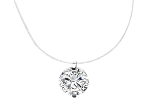 vissen Collier Solitaire Pendentif Femme En Zirconium Perle Colliers Invisible Nylon Transparent 925 Argent Bijoux Simples Et éLégants