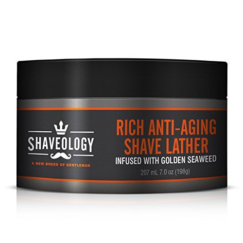 Shaveology Men's Rich Anti-Aging Shave Lather Infused With Golden Seaweed - Provides A Thick Lather For An Exceptional Shave And Protects And Hydrates The Skin