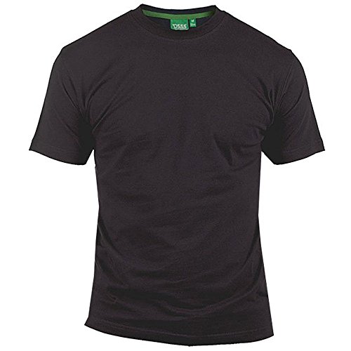 talla grande hombre camiseta Duque D555 Nuevo Algodón Puro Cuello Redondo Manga Corta ARRIBA - Negro, 3XL