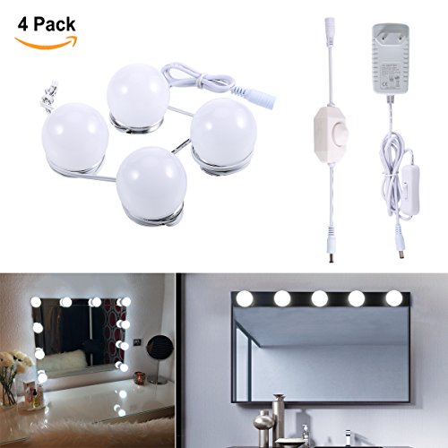 B-right Luces de Espejo, Lámpara de Espejo Regulable, Estilo Hollywood, Kit De Luces Para Maquillaje Cosmético, Espejo No Incluido