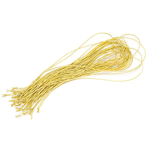 TATMOTIVE Metallic Gummibänder für Einladungskarten, 100 Stück - Gold