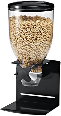 Zevro Single Powder Coated Steel/ Plastic Professional Dry Food Dispenser Canister, Black/ Transparent
