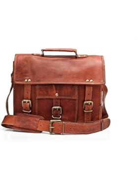 Barello London Unisex Handgemachte Echt Leder Schultertasche Laptop Tasche 13