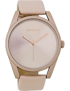 Oozoo Damenuhr mit Lederband 42 MM Pinkgrau/Pinkgrau C9176