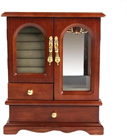 Retro Chinese Style Wooden Jewelry Box Storage Orginazer Case for Necklace Ring Earings , Archaize color