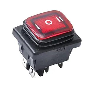 Phenovo Red 6 Pin On-Off-On Rocker Toggle Switch Push Button Car Boat Marine