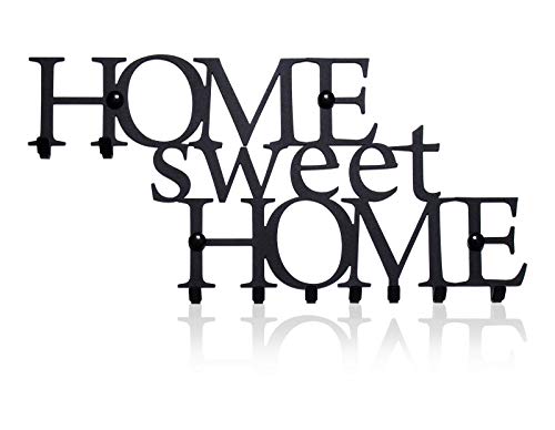 Home Sweet Home Portachiavi da Muro (9- Ganci) Decorativo, Ganci in Metallo per Porta d'ingresso, Cucina, Garage | Organizza le Chiavi di Casa, Lavoro, Macchina, Veicoli | Arredamento Vintage