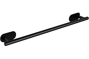 Ambrosya - Porte-Serviettes sans Perçage - Support de Porte-Serviette de Salle de Bain Crochet Anneau Mural à Coller (Acier Inoxydable (Noir))