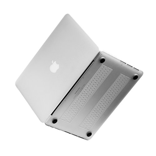 LENTION Matte Hartschale für MacBook Pro (Retina, 13″, Ende 2012 zu Anfang 2015) Modell-A1425/A1502, LENTION Durchsichtige Plastikabdeckung & Schale für Mac Book Laptop, matte Hülle mit Gummifüßen, mit Anti-Staub Port Stecker – Transparent Weiß - 4