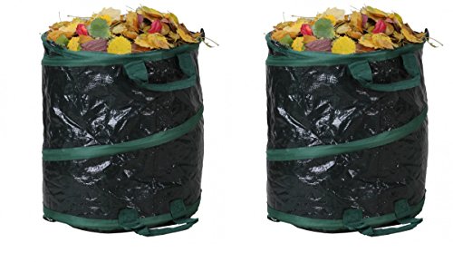 2x VAVIDA Pop Up Gartensack Laubsack Rasensack Gartenabfallsack Abfallsack 60L