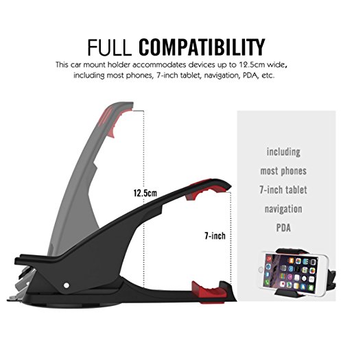 Reusious Supporto per auto universale - Portablocco per parabrezza in stile ippopotamo per smartphone iPhone 7 Plus / 6s Plus / 6, Galaxy Note 8 / S8 / S8 Plus e dispositivi GPS Garmin Nuvi, TomTom VIA GO, NERO