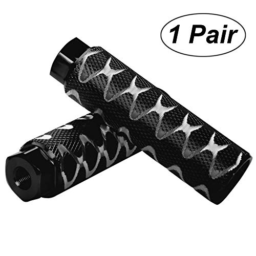 Helaryfreemear Lot de 2 repose-pieds antidérapants en alliage d'aluminium pour essieux 3/8', Noir , 2