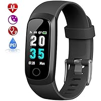 HETP Fitness Tracker, Orologio Fitness Braccialetto Pressione Sanguigna Cardiofrequenzimetro da Polso Impermeabile IP67 Smartwatch Uomo Donna Bambini Pedometro Contapassi per Samsung Huawei iPhone