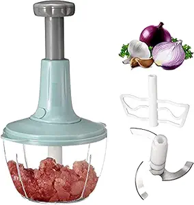 NIRJAL SALESExpress Large Food Chopper Quick and Powerful Manual Hand Held Chopper to Chop & Cut Fruits, Vegetables, Herbs, Onions for Salsa, Salad, Pesto, Hummus, Guacamole