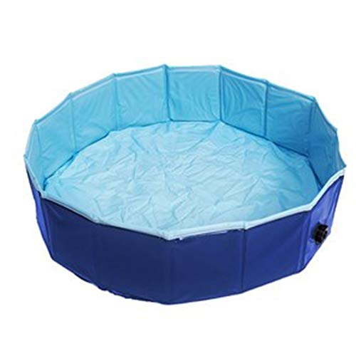 Bathtub Bañera para Perro, Tina del Baño Redondo Baño Piscina Plegable El Plastico Cuenca Barril para Gato Pequeño Aseo Limpieza (Color : Blue, Size : 100 * 24cm)
