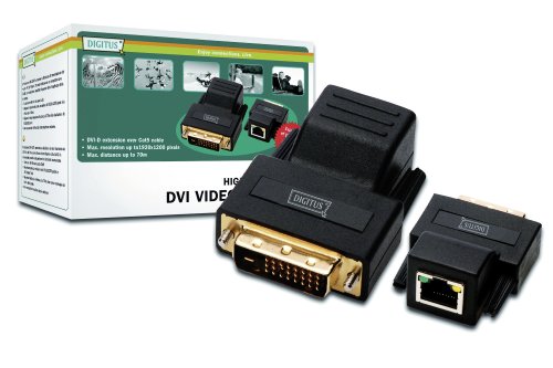 DIGITUS DVI Video Extender über Cat5, bis zu 70m Verlängerung, CAT5, UTP, max. Auflösung 1920 x 1200 bei 60Hz