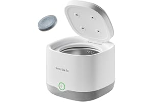 Sonic Spa Cordless Ultrasonic Aligner, Retainer & Denture Cleaner with Boostab Tablets – 45kHz Battery Powered, Portable Cleaning Pod for Retainers, Aligners, Mouthguards & Oral Appliances (White)