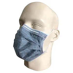 Filtra 4 Ply Unisex Nonwoven Fabric Surgical Disposable Mask Without Valve with Activated Carbon, Blue, Pack of 50