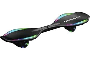 Razor Ripster Lightshow Waveboard - Tavola a Rotelle per Bambini Dagli 8 anni in su con Sterzo a 360°, Ponte Luminoso Attivato dal Movimento, 5 Modalità di Luce, Antiscivolo - Nero