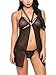 BoldnYoung Honeymoon Babydoll Lingerie and Nightwear Sexy Honeymoon Lingerie For Women / Ladies and Girls Net Babydoll Dress Sleepwear Black RS.299.00